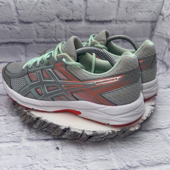 Asics Gel Contend 4 Running Shoes Womens 11D T767Q Aqua Blue Peach Silver - Picture 4 of 10